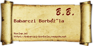Babarczi Borbála névjegykártya